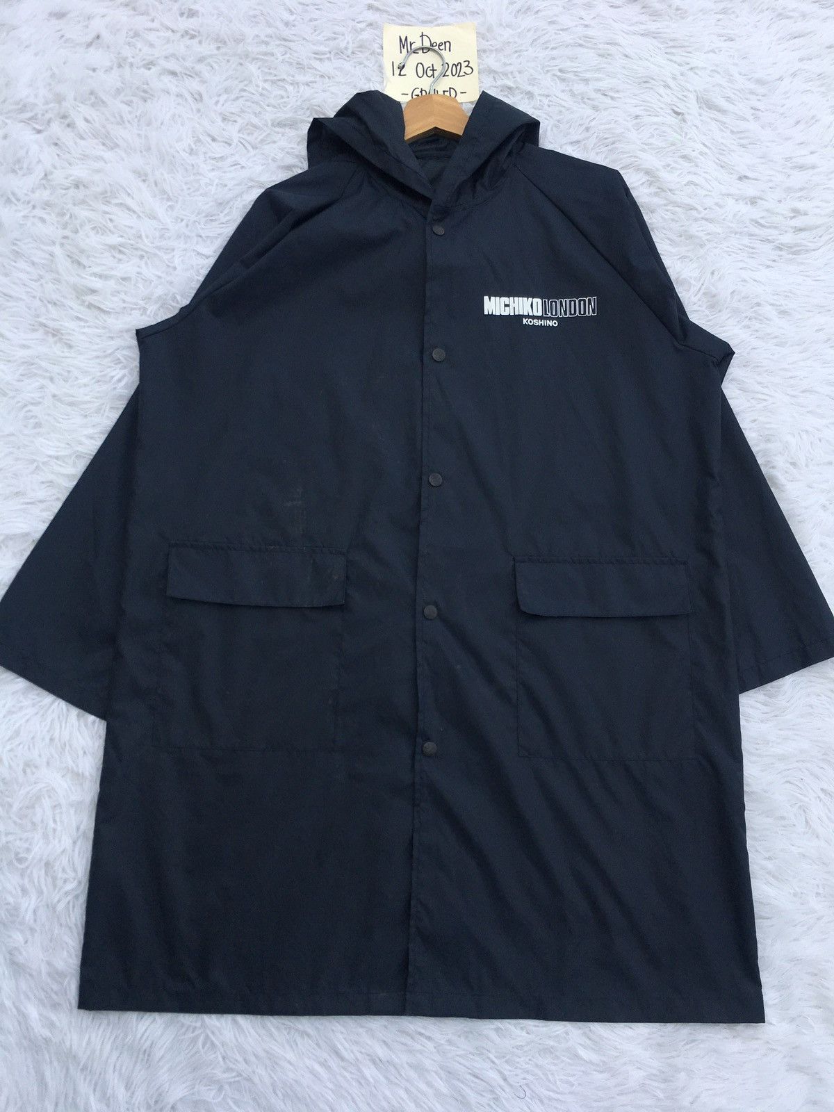 Japanese Brand Rare Michiko Koshino London Long Raincoat /Nylon Outerwear Size US L / EU 52-54 / 3 - 9 Thumbnail