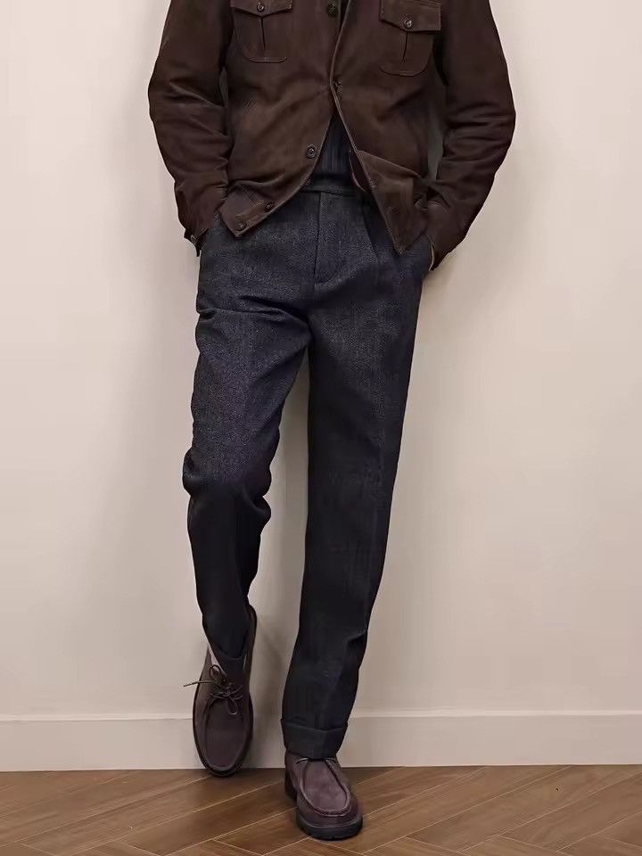 Other Casual Wool Blend Italian Style Straight Pants Vintage Size US 30 / EU 46 - 2 Thumbnail