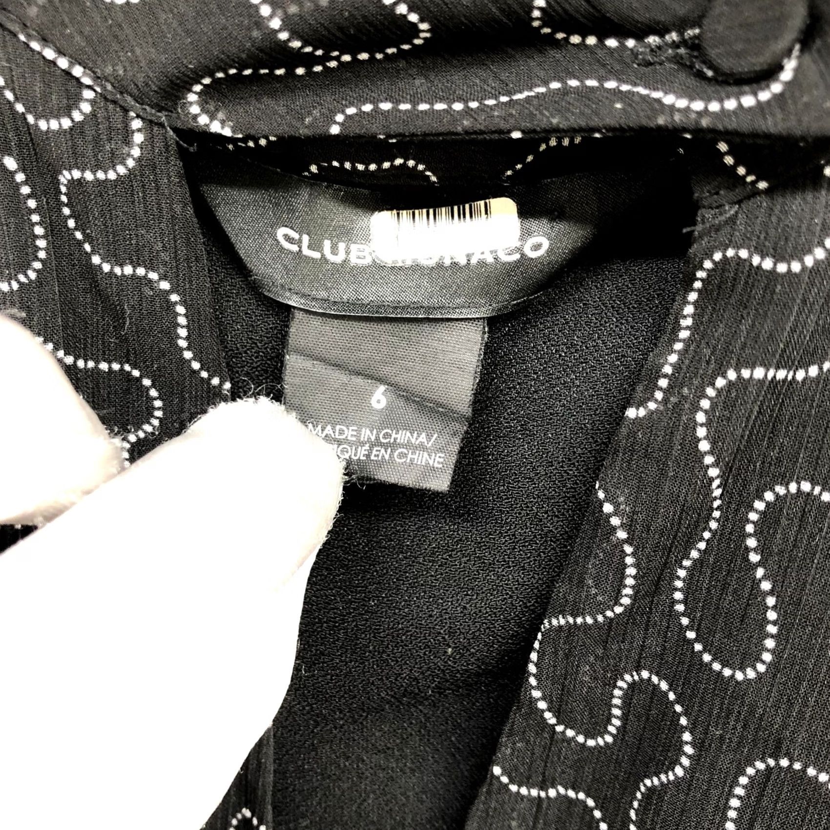 Club Monaco Club Monaco Dress Long Sleeve Black Printed A Line Split Neck Size 6 Womens Size M / US 6-8 / IT 42-44 - 5 Thumbnail