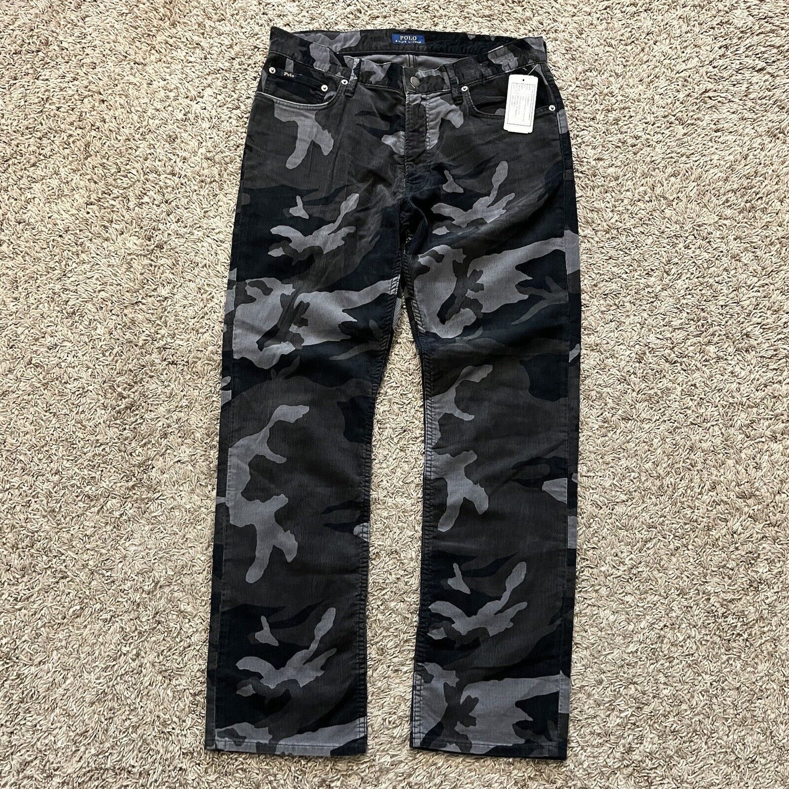 image of Deadstock x Polo Ralph Lauren New Sample Prospect Camo Corduroy Straight Pants 33X30, Men's