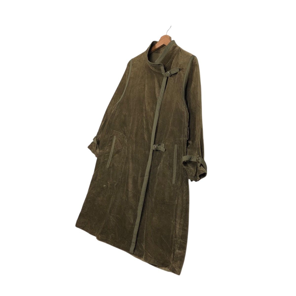 Issey Miyake 📌Vintage Long Jacket Corduroy Rain Pearl Hidden Collar Size US M / EU 48-50 / 2 - 3 Thumbnail
