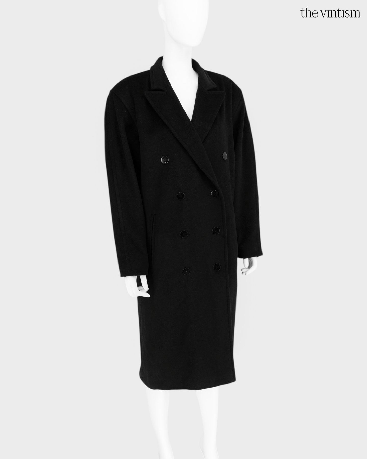 Escada Escada Vintage Black Long Coat in Llama, Alpaca Blend Size L / US 10 / IT 46 - 1 Thumbnail