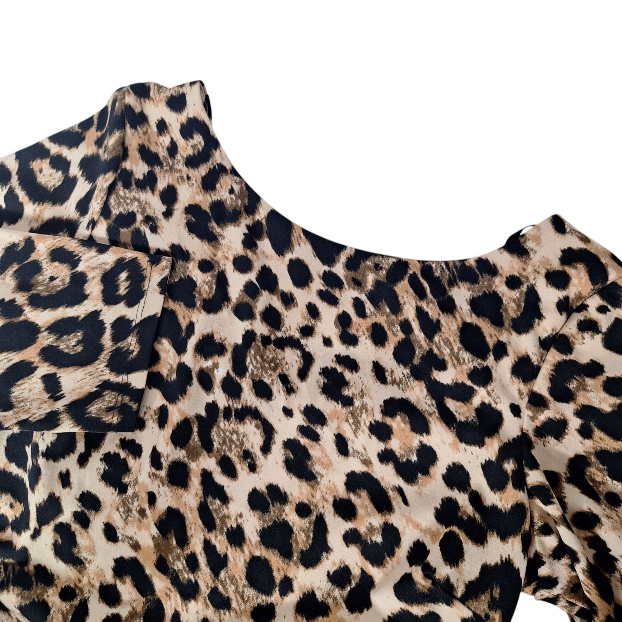 Other Premier Amour Leopard Print Sheath Dress Size 14 Gold Zip Mo Size XL / US 12-14 / IT 48-50 - 1 Thumbnail