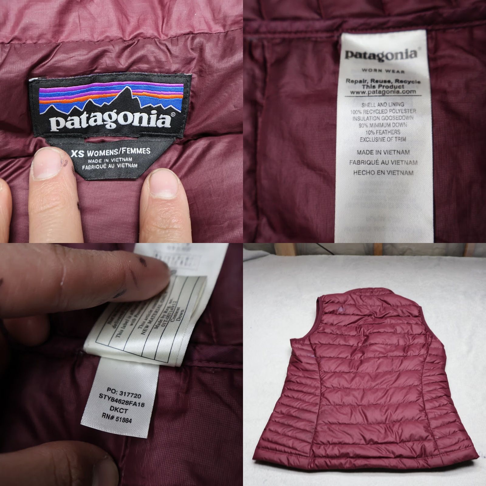 Patagonia Patagonia Vest Womens XS Red Down Quilted Puffer Sleeveless Zip Vest Light Insulated Outdoor Casual Travel Size XS / US 0-2 / IT 36-38 - 8 Thumbnail