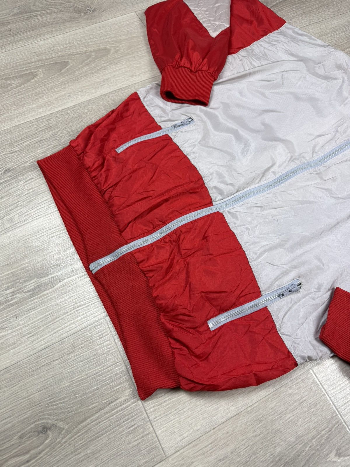 Adidas Vintage Adidas Windbreaker Track Jacket Grey & Red Retro 90s Size US XL / EU 56 / 4 - 6 Thumbnail