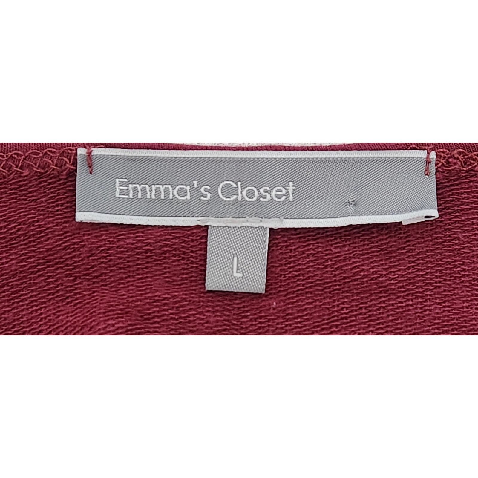 Other Emma's Closet Burgundy Red Round Neck Long Sleeve Top Large Size L / US 10 / IT 46 - 4 Thumbnail