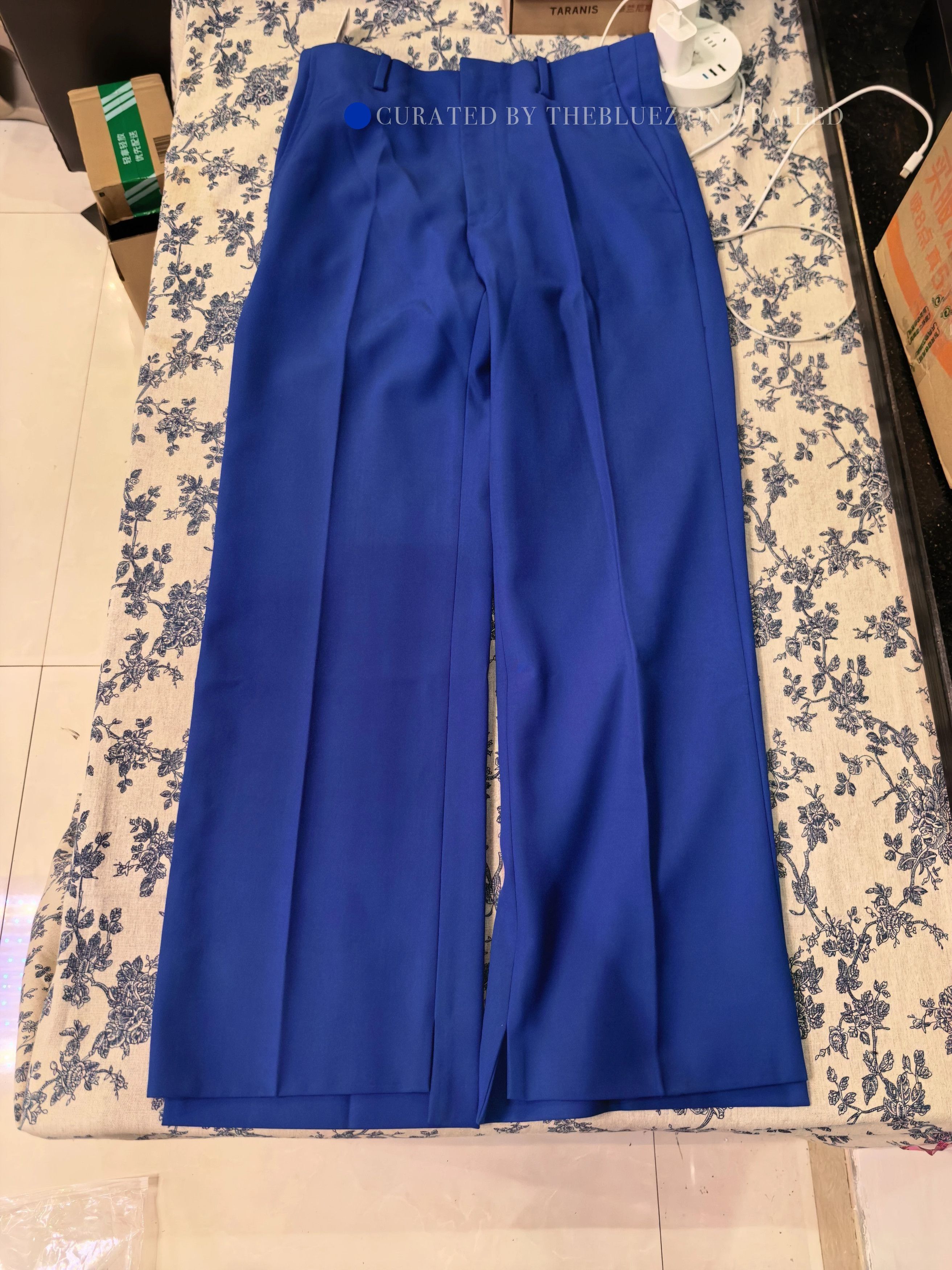 Louis Vuitton Klein Blue Wide-Leg Wool Trousers Size US 40 / EU 56 - 1 Thumbnail