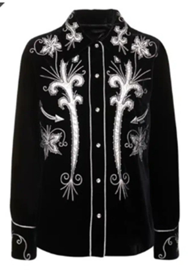Tom Ford o1loc1c1224 CA 3245 Velvet Shirt in Black Size XS / US 0-2 / IT 36-38 - 1 Preview