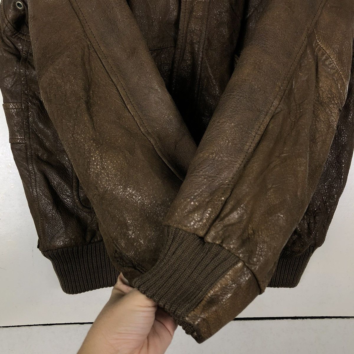 Japanese Brand 🔥VINTAGE FLY LEATHER JACKET MILITARY PIERRE BONEE USA Size US L / EU 52-54 / 3 - 15 Thumbnail
