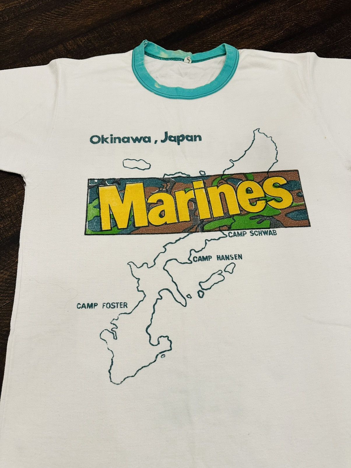 Other Vintage 70’s Marine’s Okinawa Ringer Men’s T-Shirt-Sm/Med Size US M / EU 48-50 / 2 - 3 Thumbnail