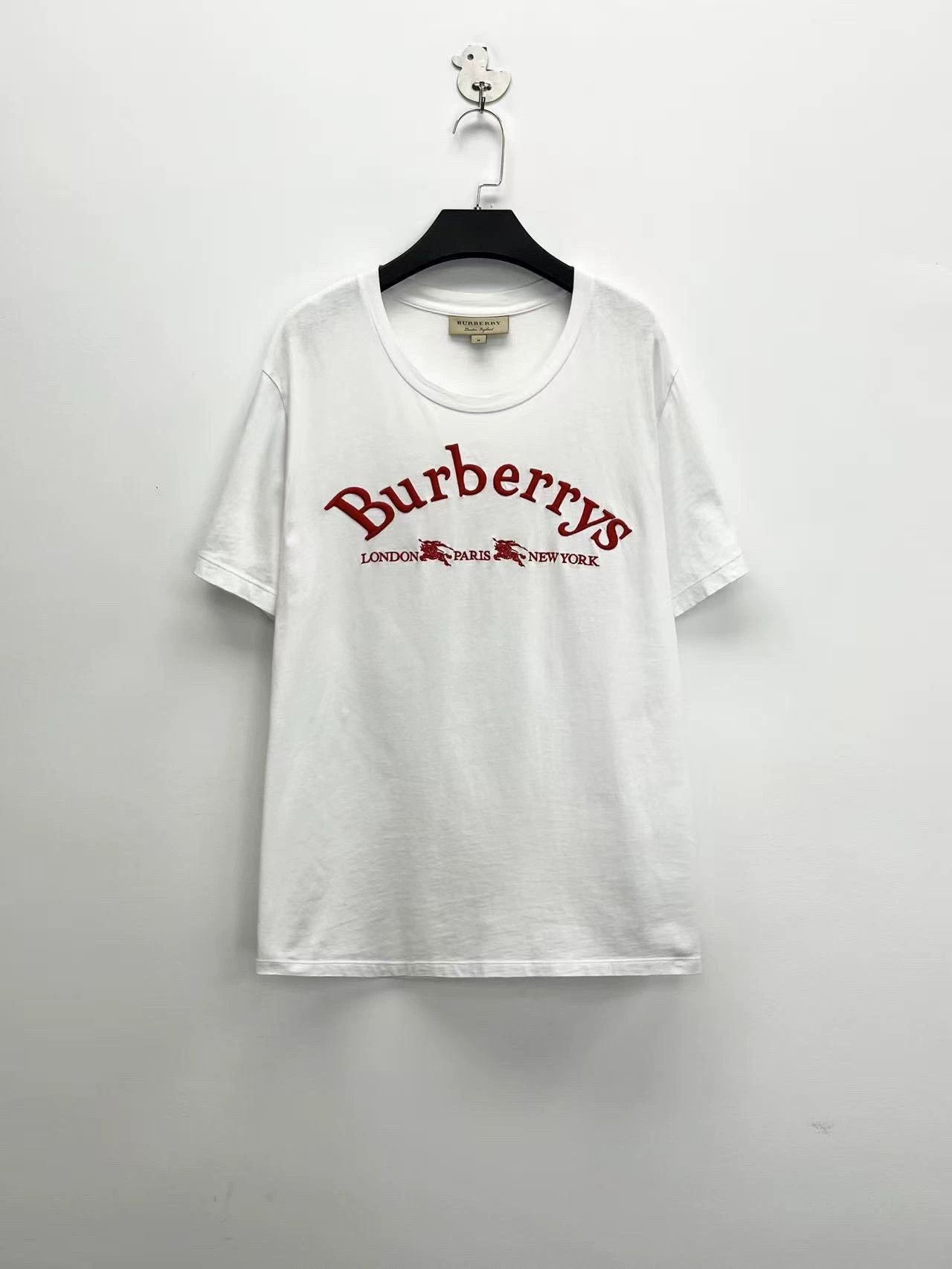 Burberry Burberry White Embroidered Logo Short Sleeve - dmc Size US M / EU 48-50 / 2 - 1 Thumbnail