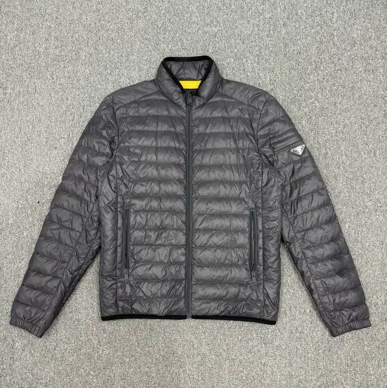 Prada Prada Men's Gray Quilted Down Jacket Size US M / EU 48-50 / 2 - 1 Thumbnail