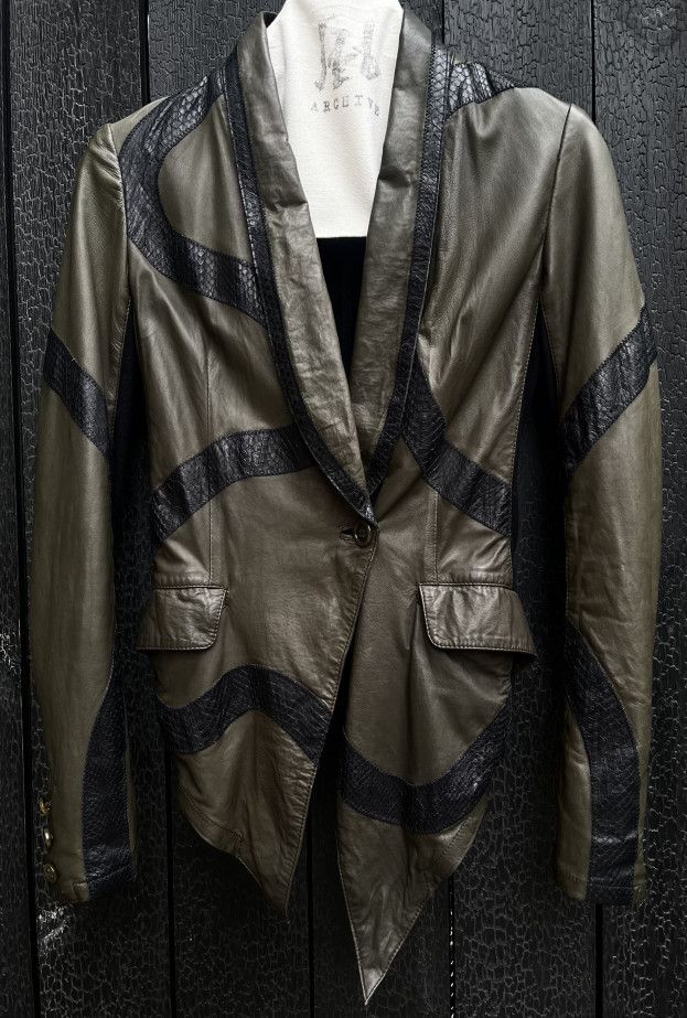 Share Spirit Homme Share Spirit snakeskin-pattern lambskin leather jacket Size US M / EU 48-50 / 2 - 1 Thumbnail