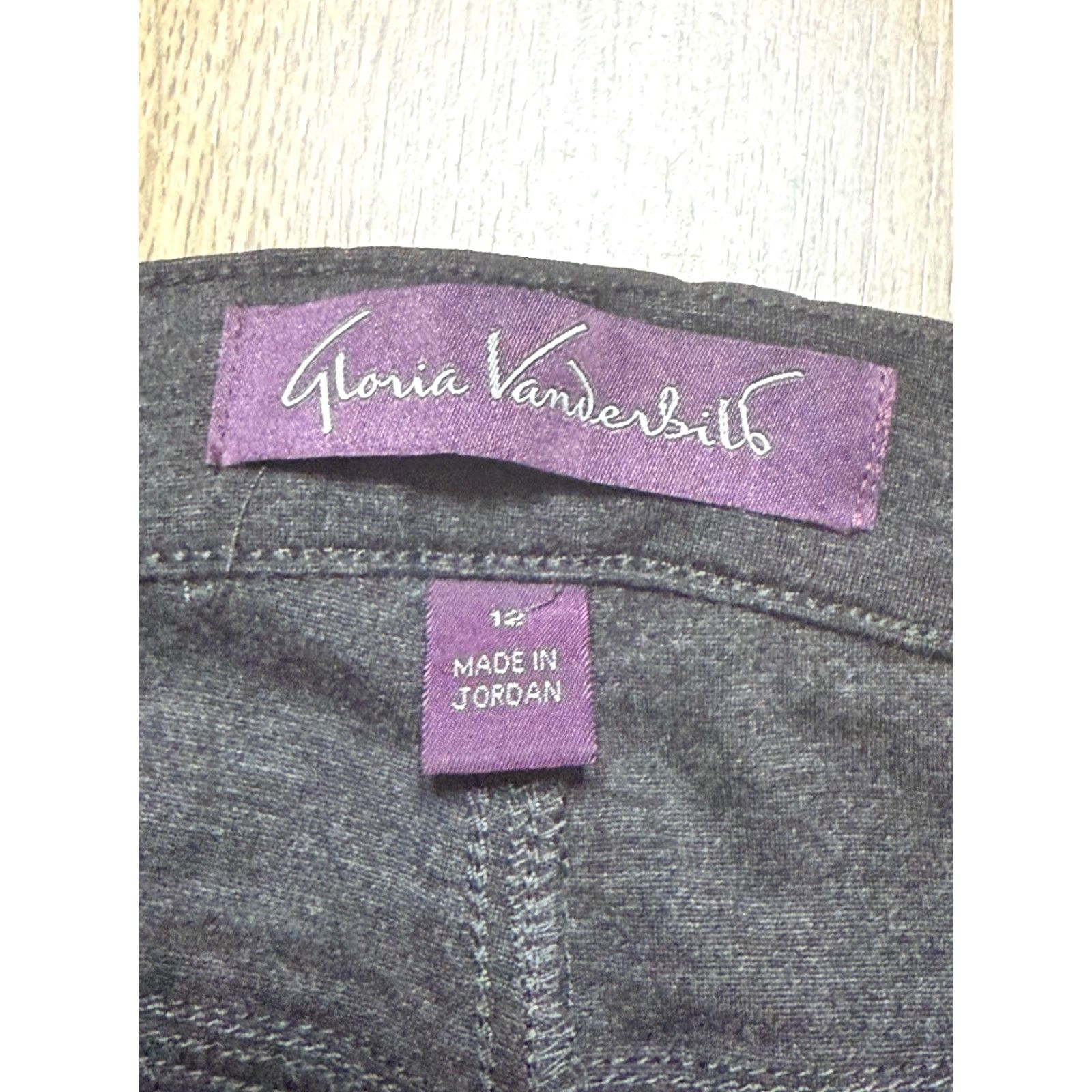 Gloria Vanderbilt Gloria Vanderbilt Pants Women's 12 Gray Amanda Flat Front 40" Length Chino Casual Regular Spring Summer Fall Inseam 27" Size 34" / US 12 / IT 48 - 4 Thumbnail