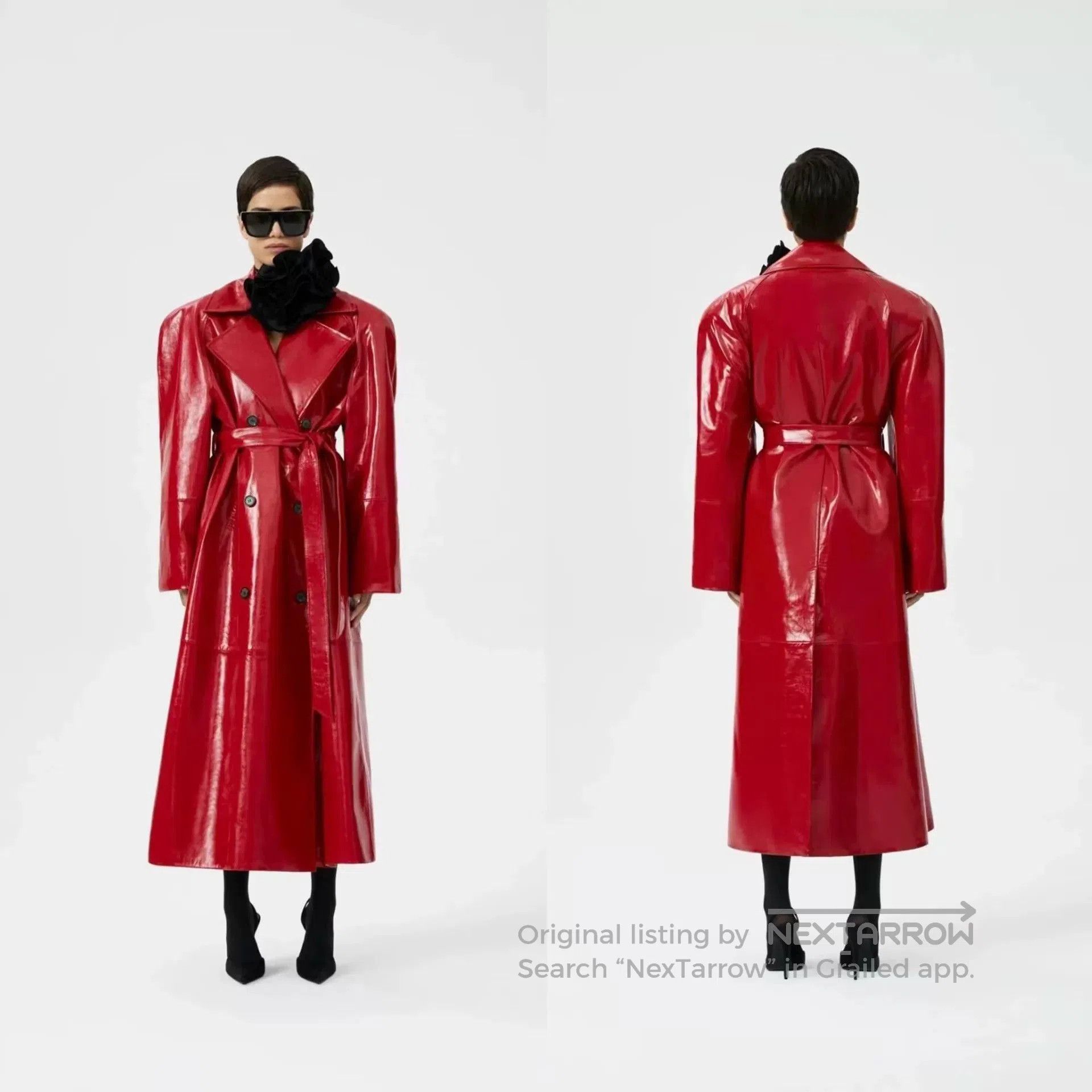 Magda Butrym Magda Butrym Red Leather Trench Coat. Size S / US 4 / IT 40 - 7 Thumbnail