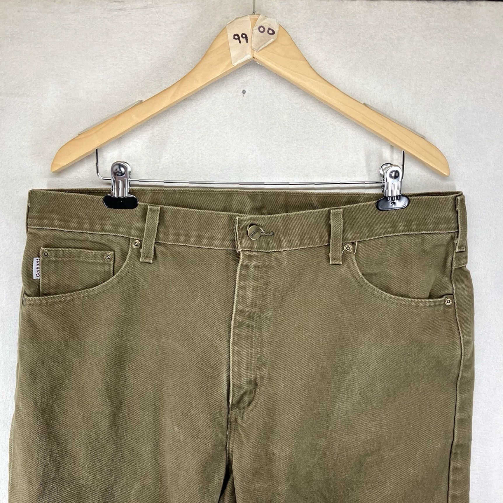Carhartt VINTAGE Carhartt Pants Mens 40x30 Canvas Olive Workwear 5-Pocket Zipper Carpenter Straight Mens Junior? Size US 40 / EU 56 - 5 Thumbnail
