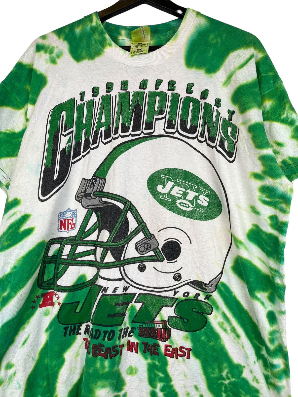 NFL Vintage Jets 1998 Champions NFL Rare Tee T-shirt Size US XXL / EU 58 / 5 - 6 Thumbnail