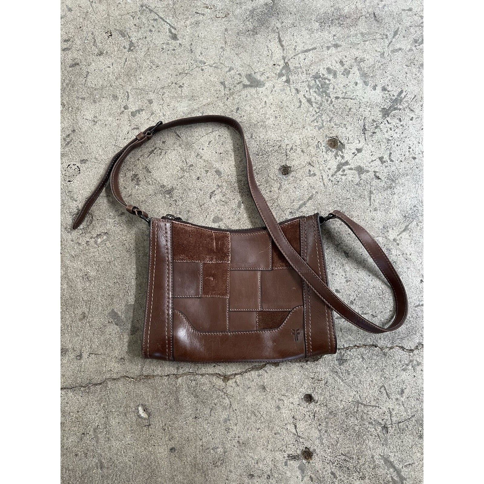 Frye Frye Melissa Leather & Suede Patchwork Purse Patch Crossbody Size ONE SIZE - 1 Thumbnail