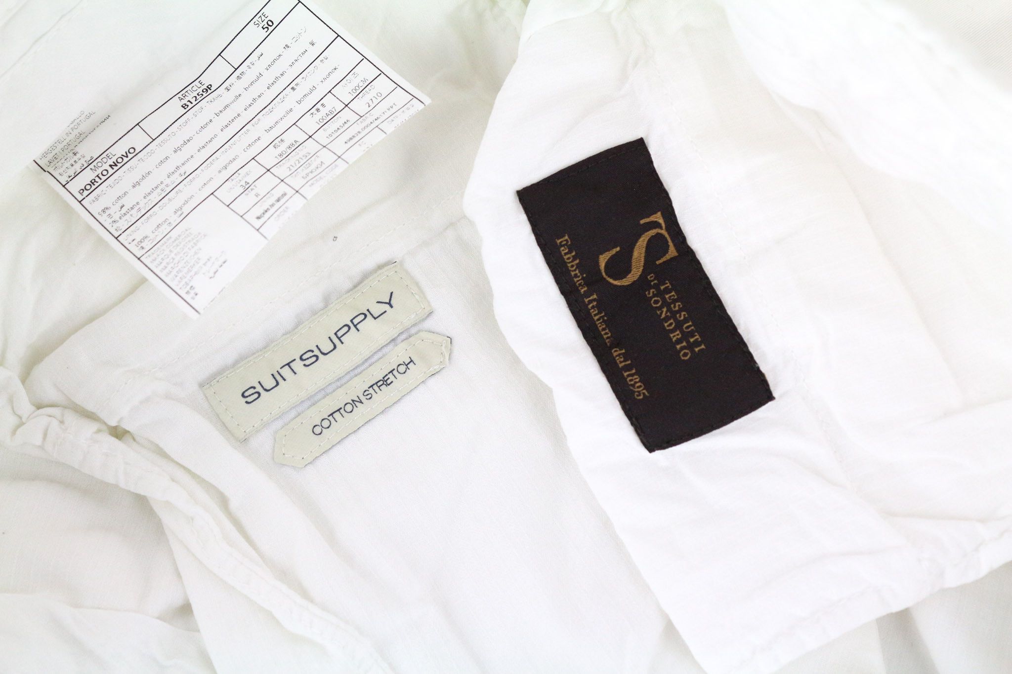 Suitsupply PORTO NOVO UK34R White Cotton Stretch 72694 Size 34R - 5 Thumbnail