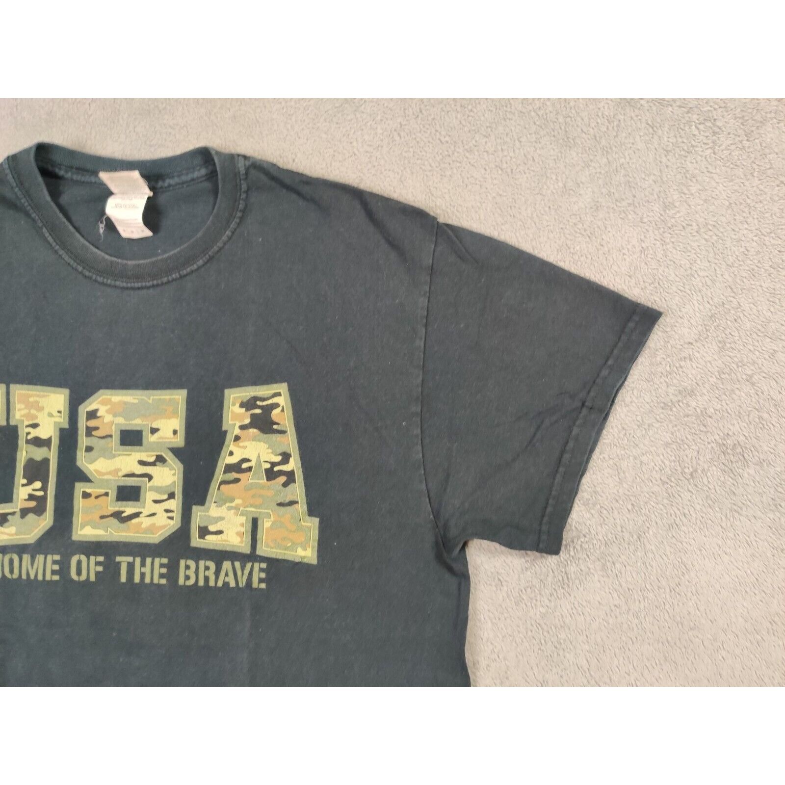 Gildan United States of America Shirt Adult Mens Medium Black USA Size US M / EU 48-50 / 2 - 3 Thumbnail