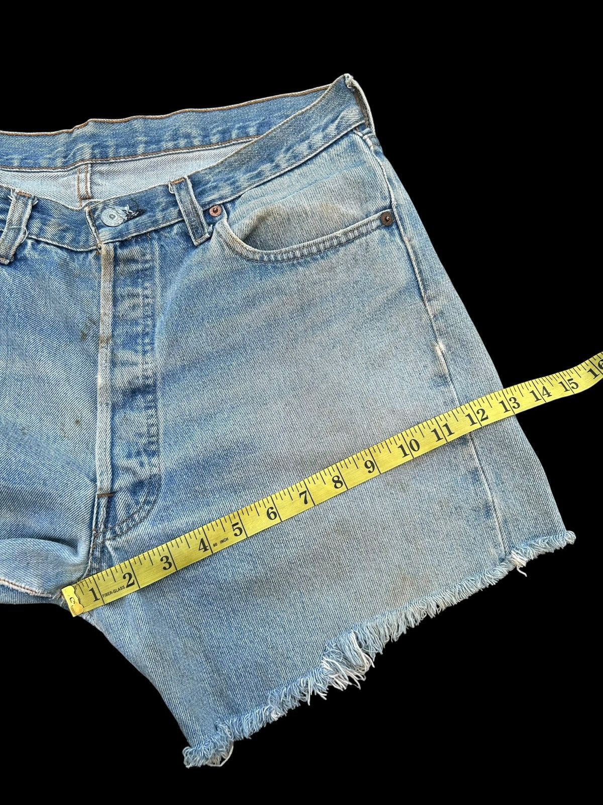 Kapital 80's THRASHED Levis 524 Selvedge Distressed Short Denim Jean Size US 34 / EU 50 - 19 Thumbnail