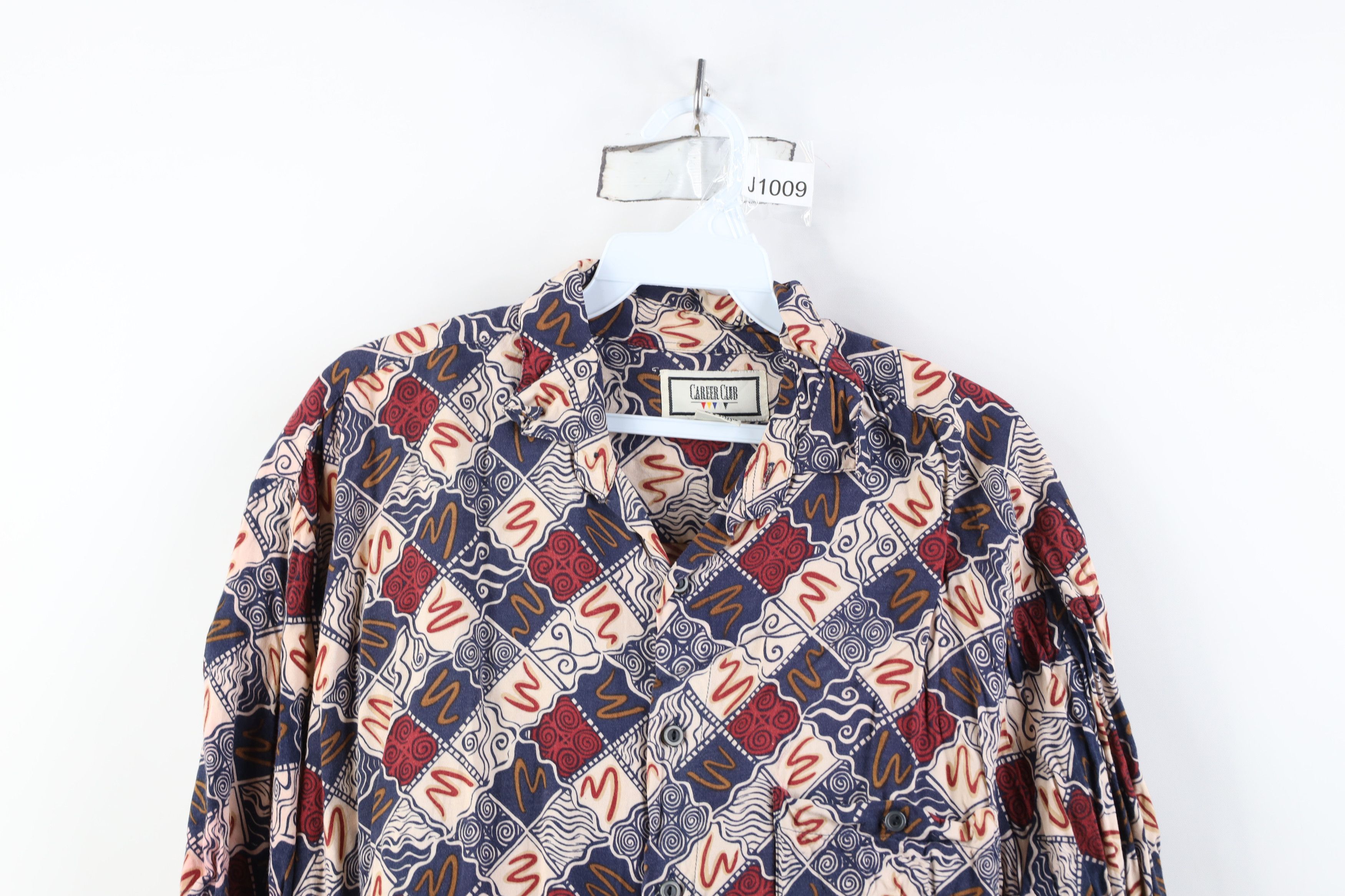 Vintage Vintage 90s Streetwear Rayon Gabardine Collared Button Shirt Size US M / EU 48-50 / 2 - 2 Thumbnail