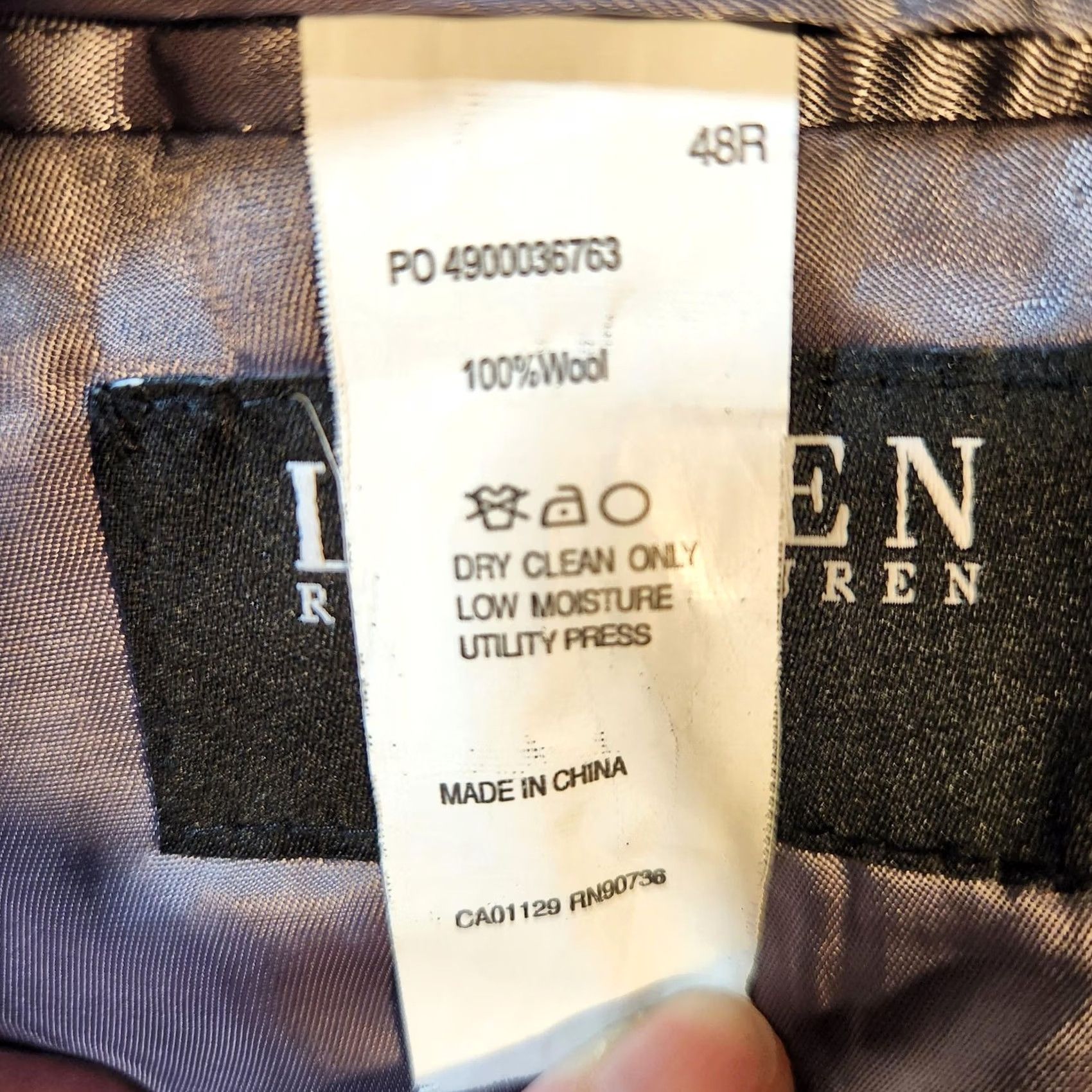 Ralph Lauren Lauren Ralph Lauren Blazer Mens 48R Gray Herringbone Wool Slim Fit Sport Coat Jacket Size 48R - 3 Thumbnail