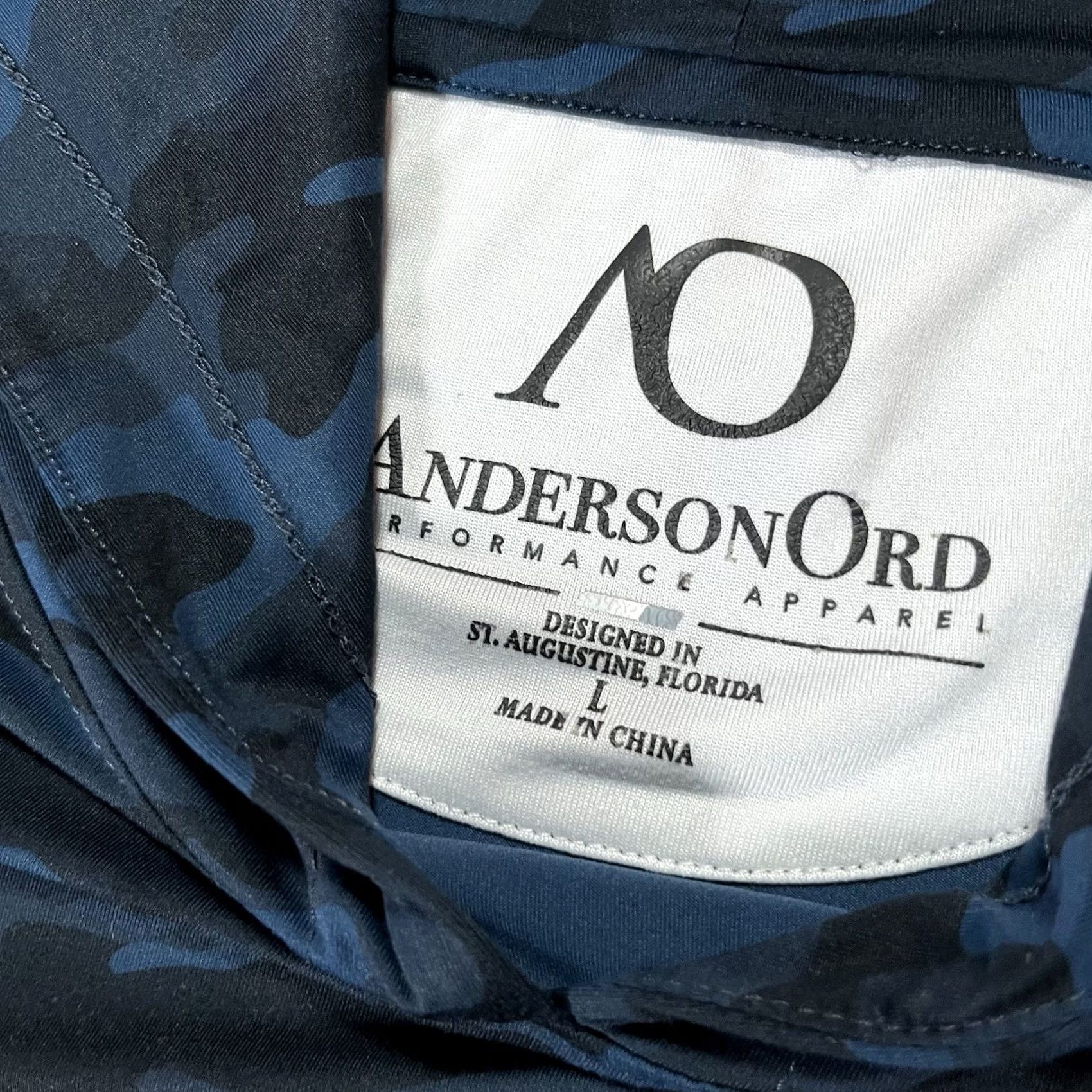 Camel Anderson Ord Hoodie Mens L Blue Camo Lightweight Pullover Logo Golf Size US L / EU 52-54 / 3 - 2 Thumbnail