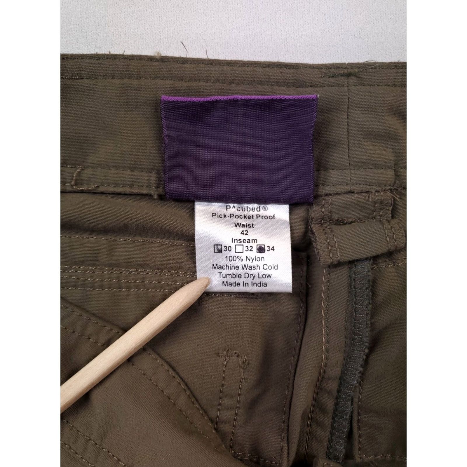Vintage Clothing Arts Pants P Cubed Pick Pocket Proof Green Mens 40 x 31 Cargo Inseam 31 Regular 40 Mens Green Cargo Pants Size US 40 / EU 56 - 3 Thumbnail