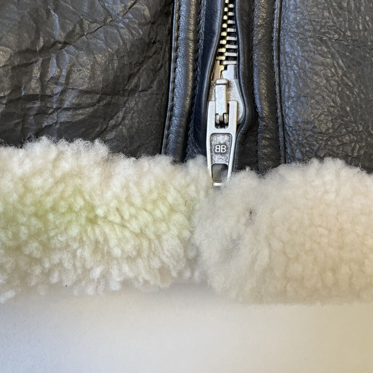 Balenciaga Black Leather ‘Graffiti’ Shearling Jacket Size US M / EU 48-50 / 2 - 9 Thumbnail