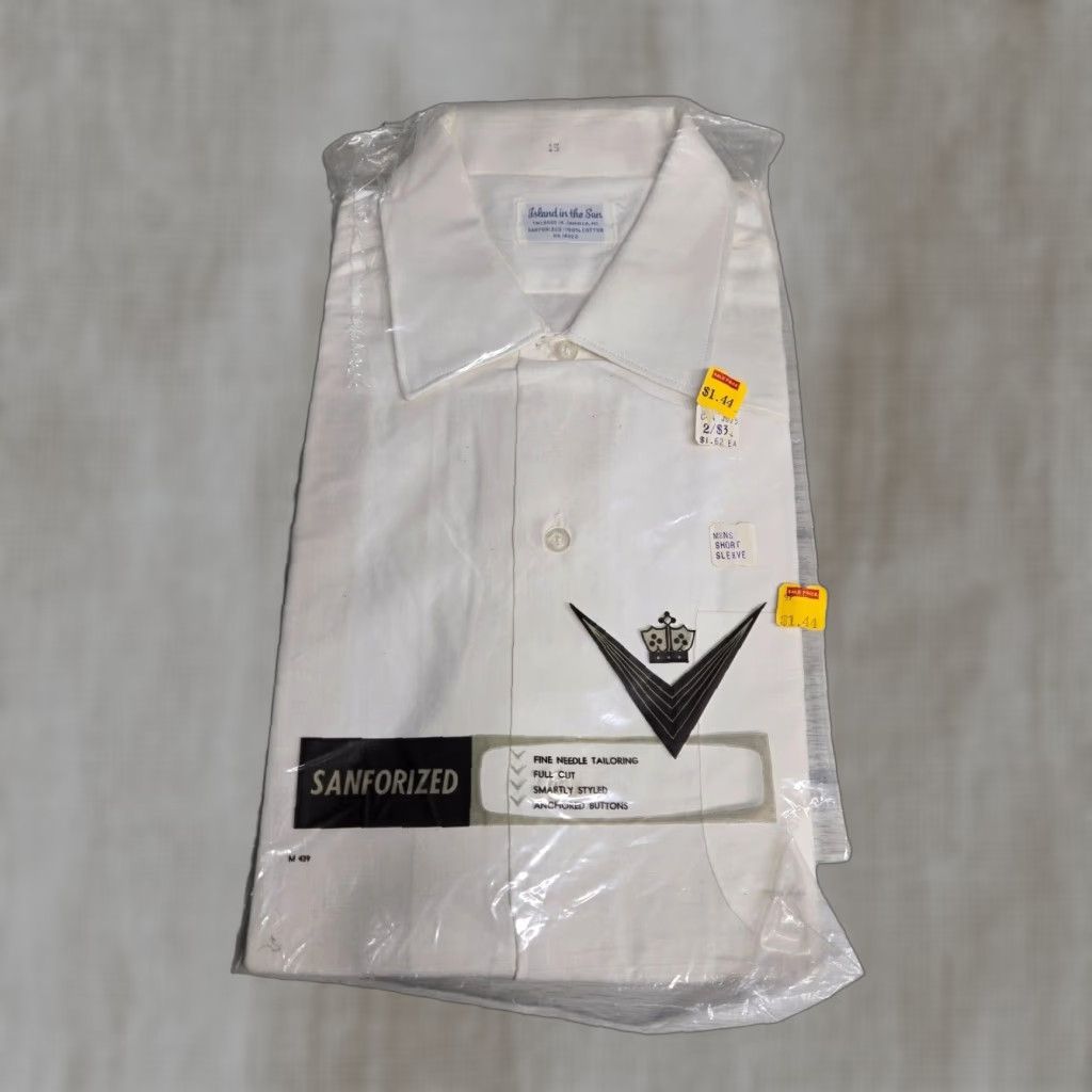 Vintage NEW Island in the Sun Shirt Adult Men's 15 White Solid Button Up Size US M / EU 48-50 / 2 - 1 Thumbnail
