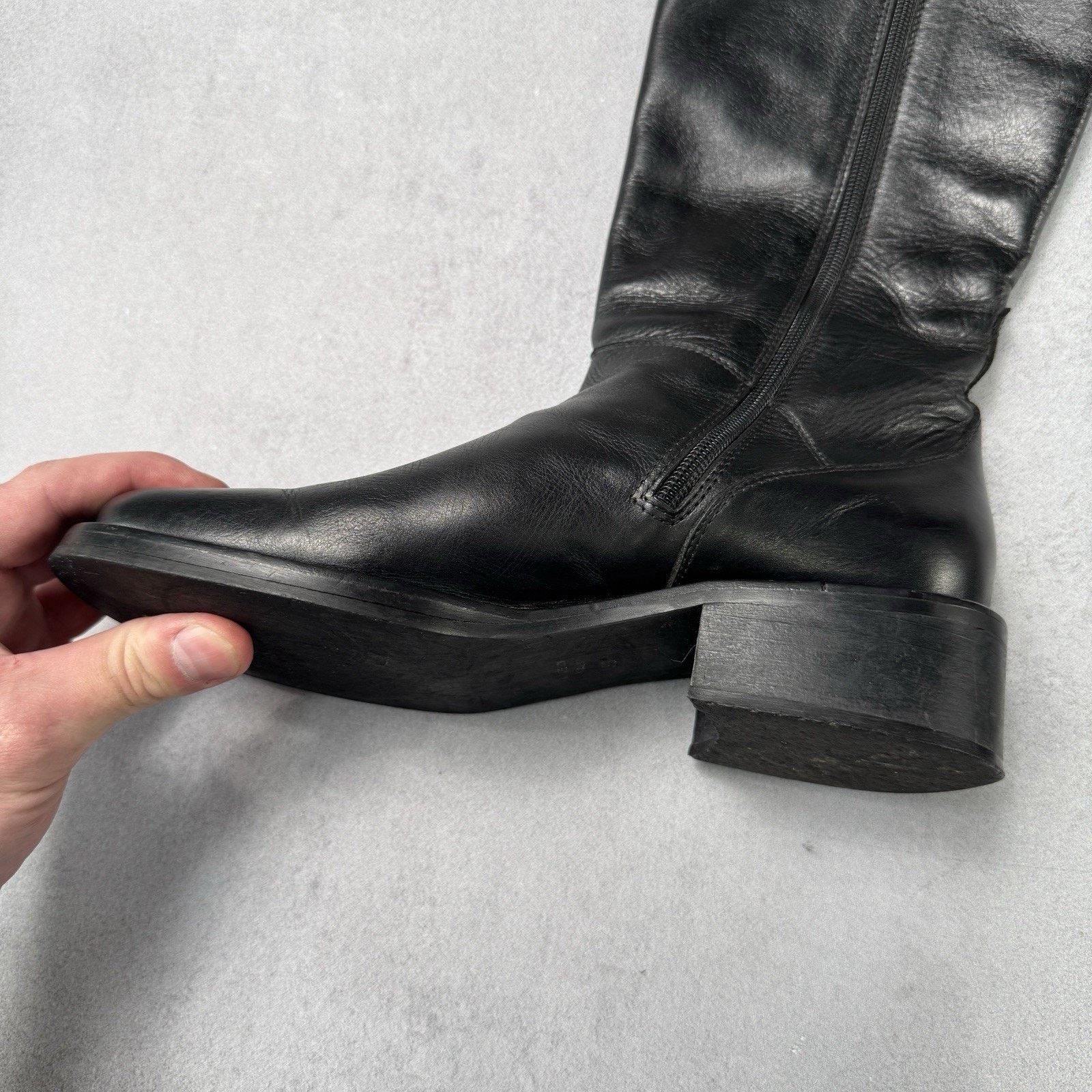 Max Mara MAX MARA Leather Women High Black boots Black Size 38 US 8 Size US 8 / IT 38 - 7 Thumbnail