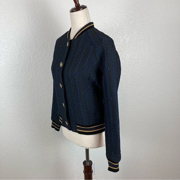 3.1 Phillip Lim 3.1 Phillip Lim Brocade cable print Varsity Bomber blue Size XS / US 0-2 / IT 36-38 - 4 Thumbnail