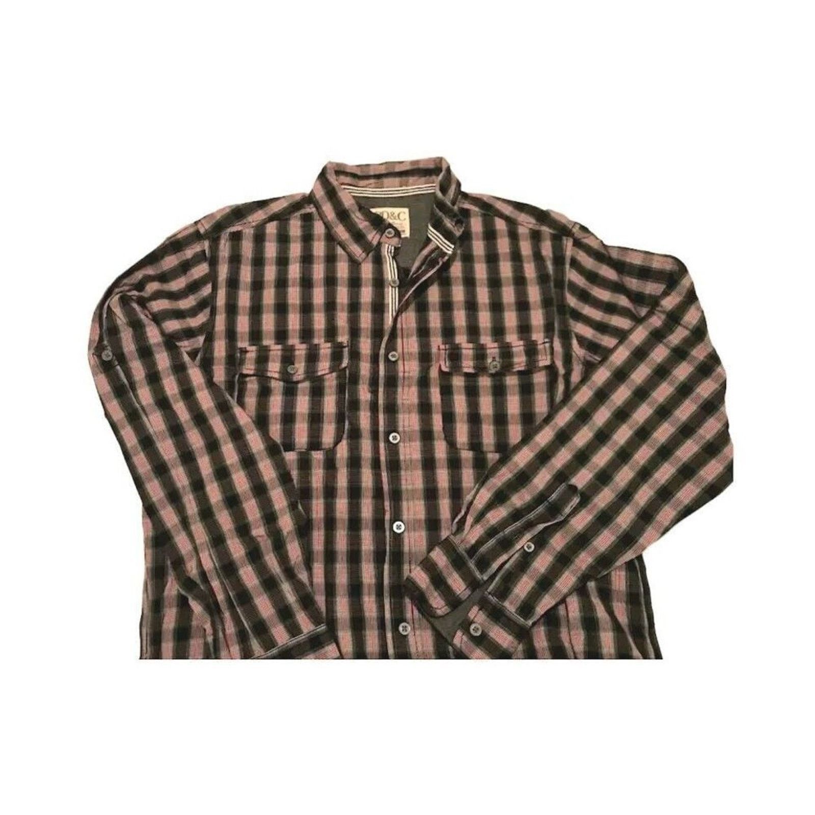 PD&C NWOT PD&C Men's Shirt Plaid Black Pink L Long Sleeve Button Size US L / EU 52-54 / 3 - 1 Thumbnail