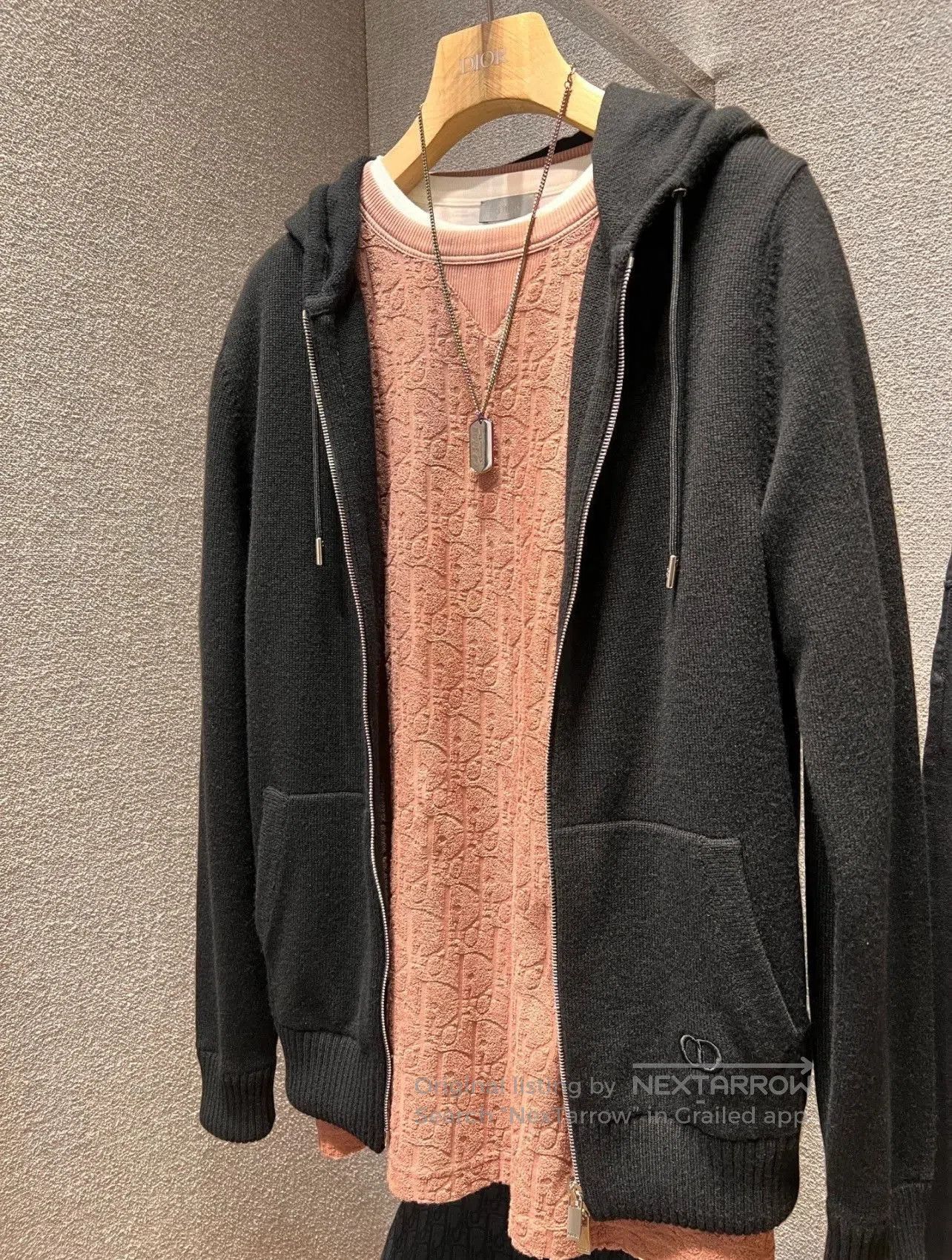 Dior Dior Letter Embroidery Cashmere Zip Hoodie. Size US L / EU 52-54 / 3 - 1 Thumbnail