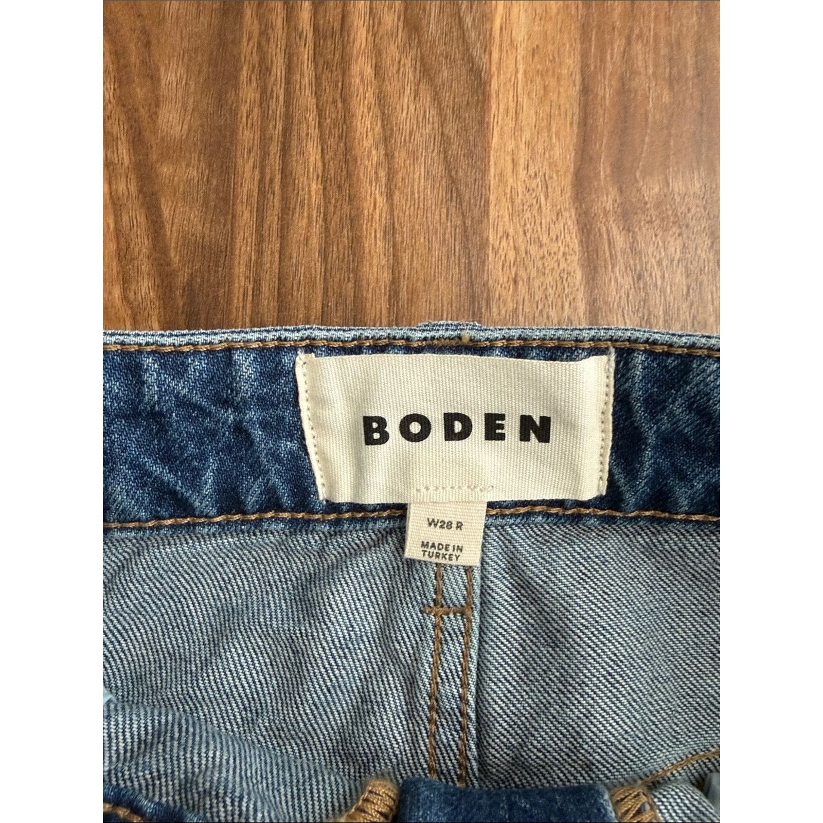 Boden Boden 100% Cotton Straight Leg High Rise Medium Wash Jeans Size 28" / US 6 / IT 42 - 3 Thumbnail