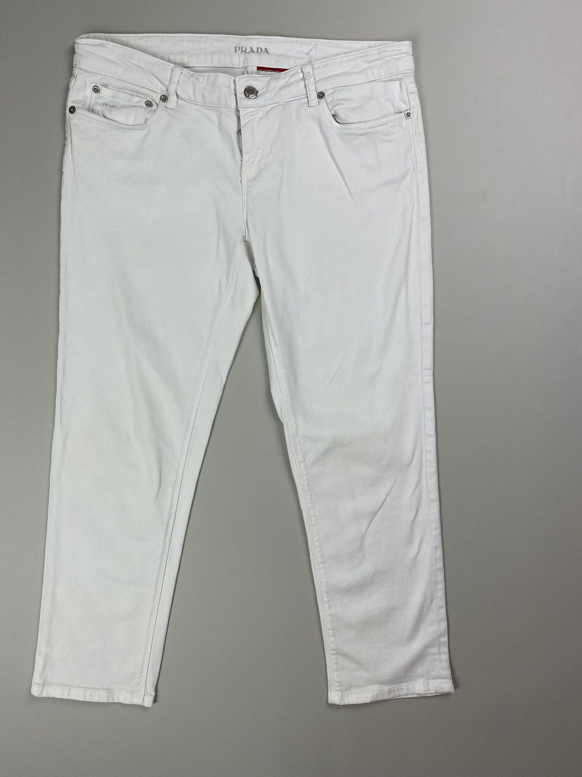 Prada Prada ladies cropped denim Breeches jeans size 29 white Size 29" - 3 Thumbnail
