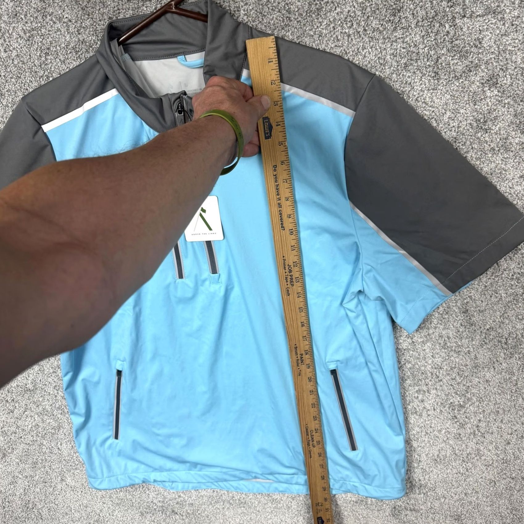 Vintage Above The Links Jacket Mens L Blue Gray 1/2 Zip Golf Windbreaker Softshell Size US L / EU 52-54 / 3 - 2 Thumbnail