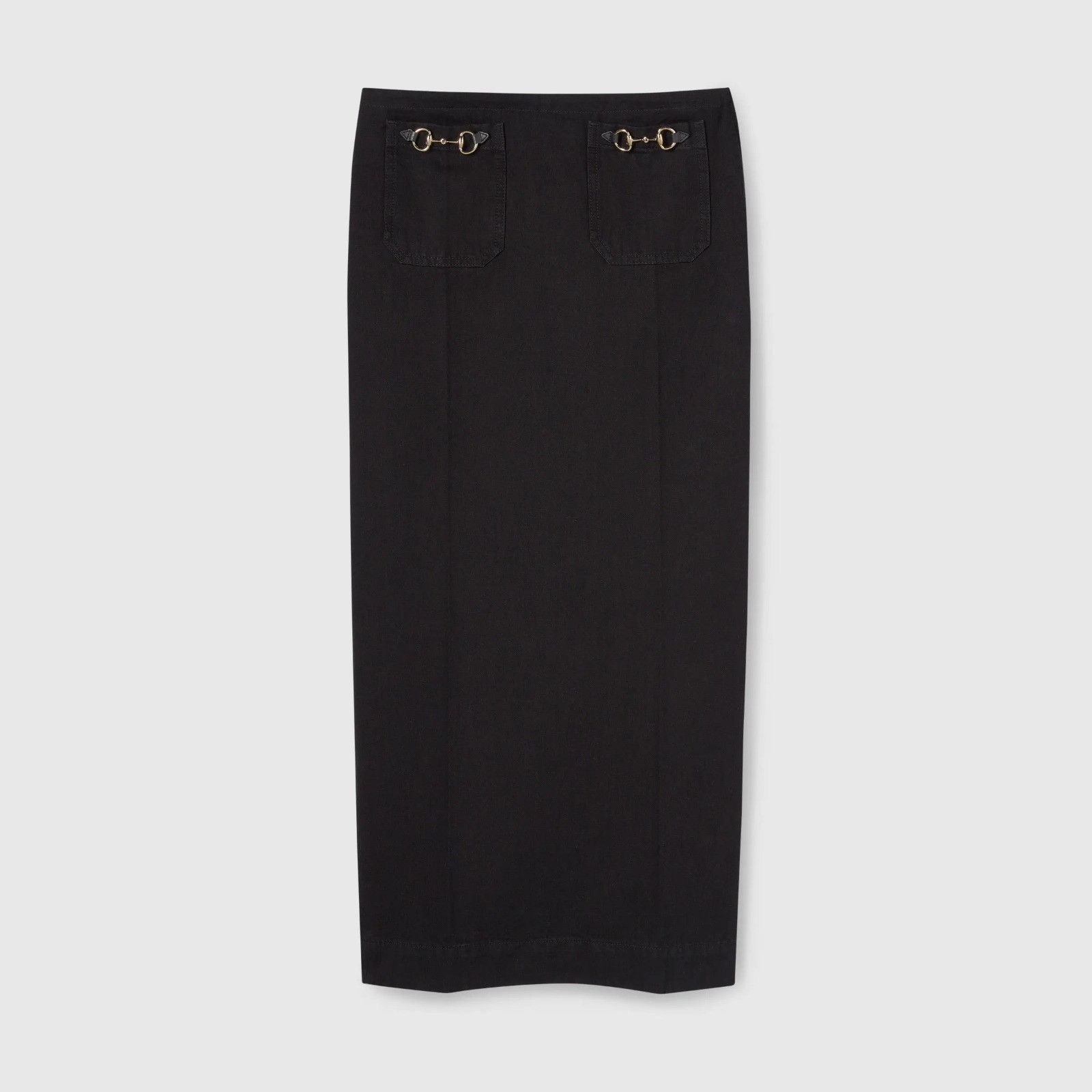Gucci o1B3y1r0426 Denim Skirt With Horsebit in Black Size 32" / US 10 / IT 46 - 1 Preview