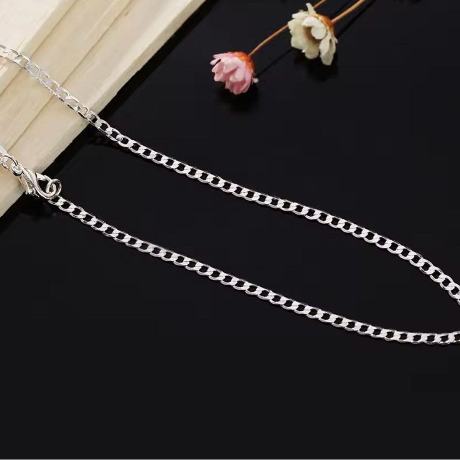 Other 925 Sterling Silver 2mm Chain Necklace 19.5” and 23.5” Size ONE SIZE - 2 Thumbnail