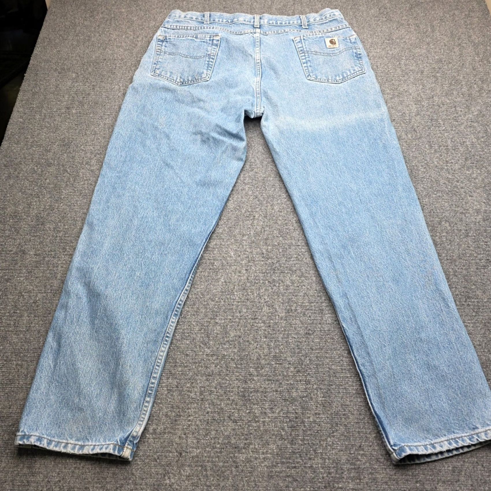 Carhartt Carhartt Relaxed Fit Straight Leg Jeans Mens 38x32 Light Wash Denim Work Size US 38 / EU 54 - 7 Thumbnail