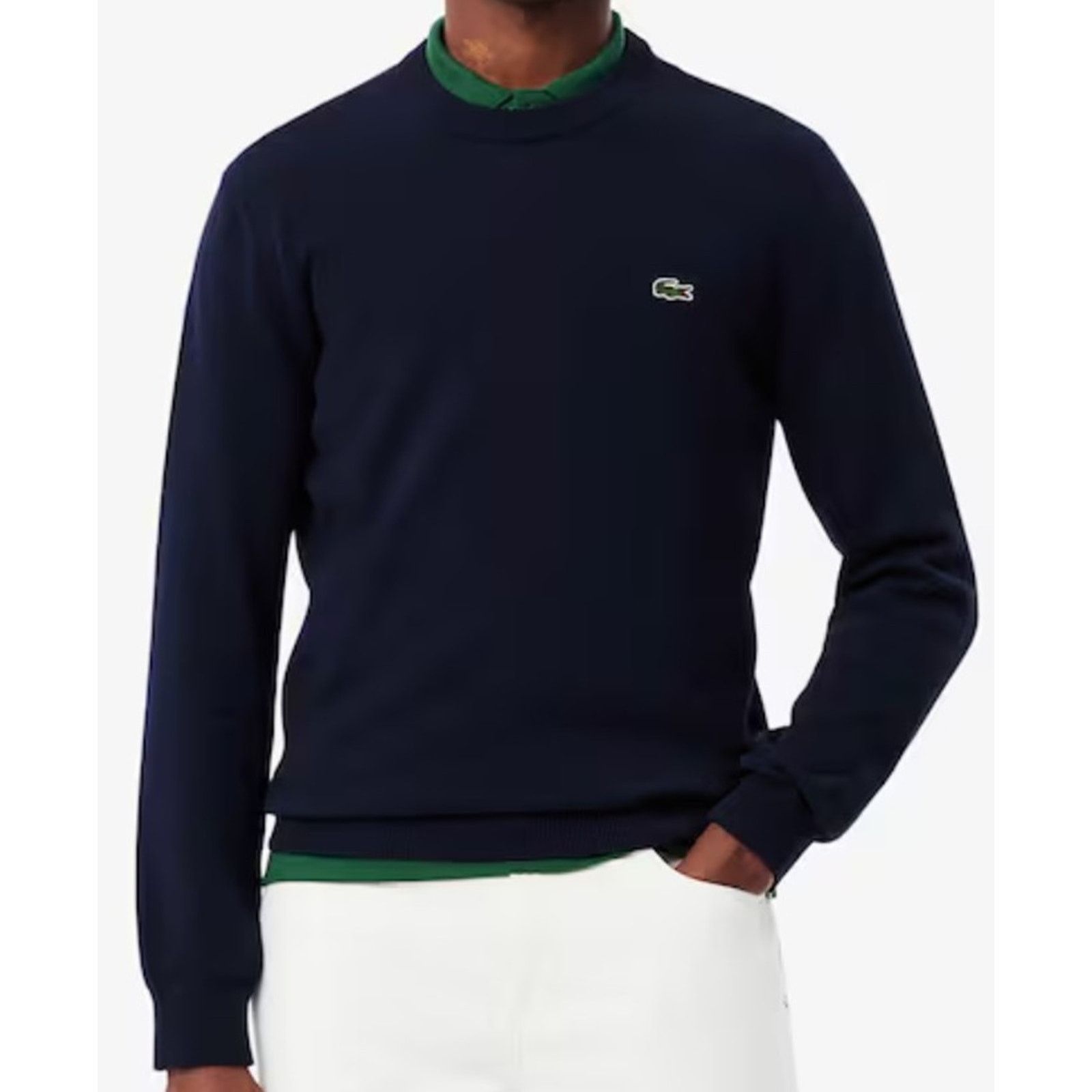Lacoste Lacoste Men's Long Sleeve Crew Neck Sweater Baobab/Navy 3XL Size US XXL / EU 58 / 5 - 1 Thumbnail