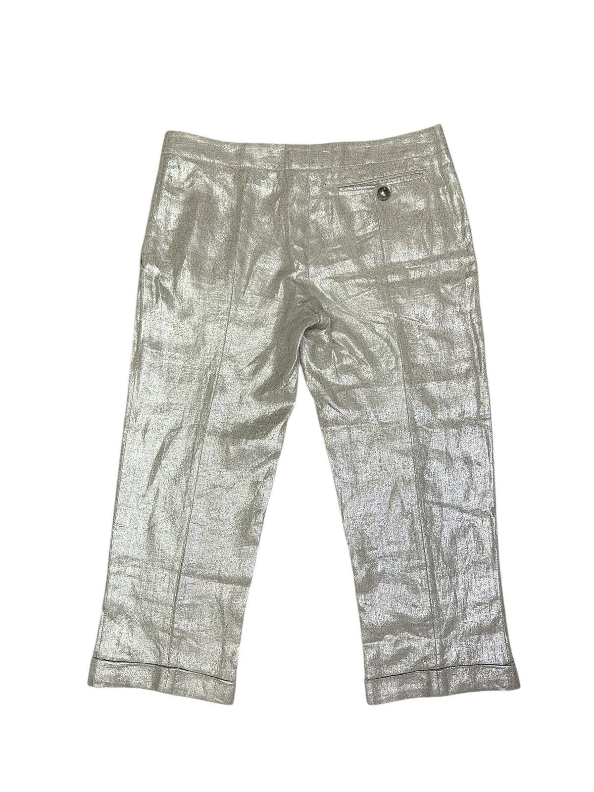 Alexander McQueen S/S 06 Gold Linen Capri Pants Size 26" / US 2 / IT 38 - 5 Thumbnail