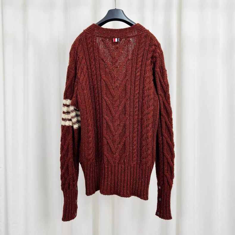 Thom Browne Thom Browne size3 Rough knit striped sweater Size US L / EU 52-54 / 3 - 2 Thumbnail