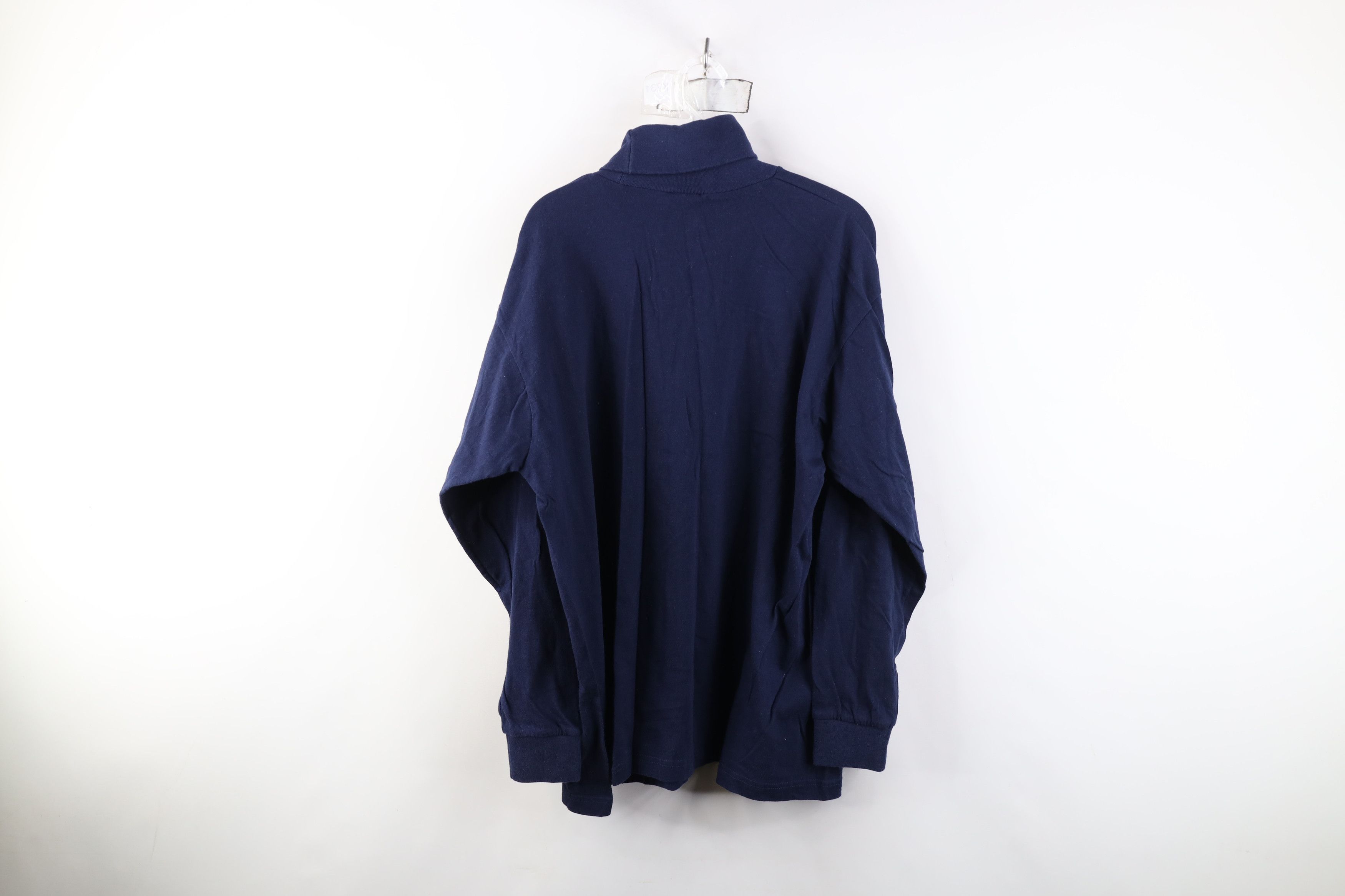 Vintage Vintage 90s Dame University Turtleneck T-Shirt Navy Blue Size US L / EU 52-54 / 3 - 9 Thumbnail