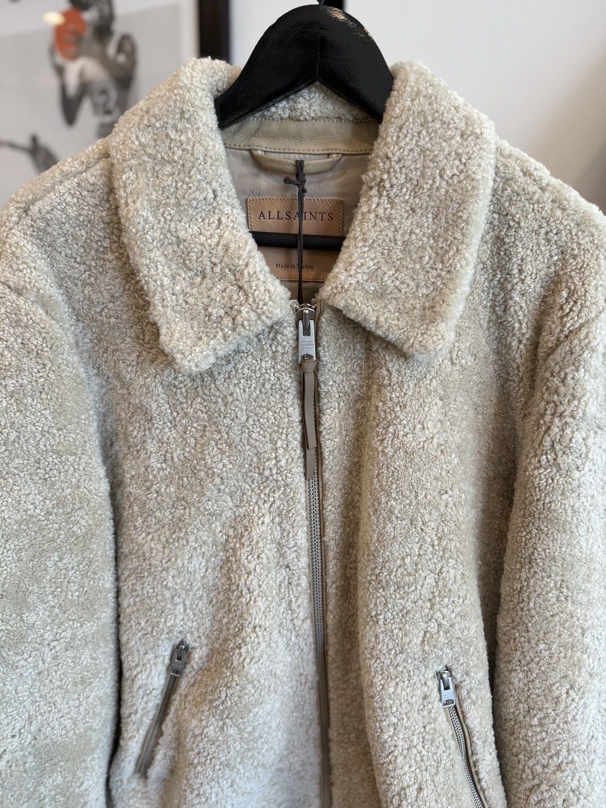 Allsaints ALLSaints Charlie Shearling Leather Bomber Jacket XL Size US XL / EU 56 / 4 - 4 Thumbnail