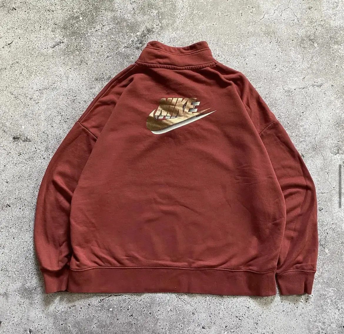 Nike Vintage Nike 1/4 Zip Sweatshirt Rust Red Pullover Fleece Size US M / EU 48-50 / 2 - 1 Thumbnail