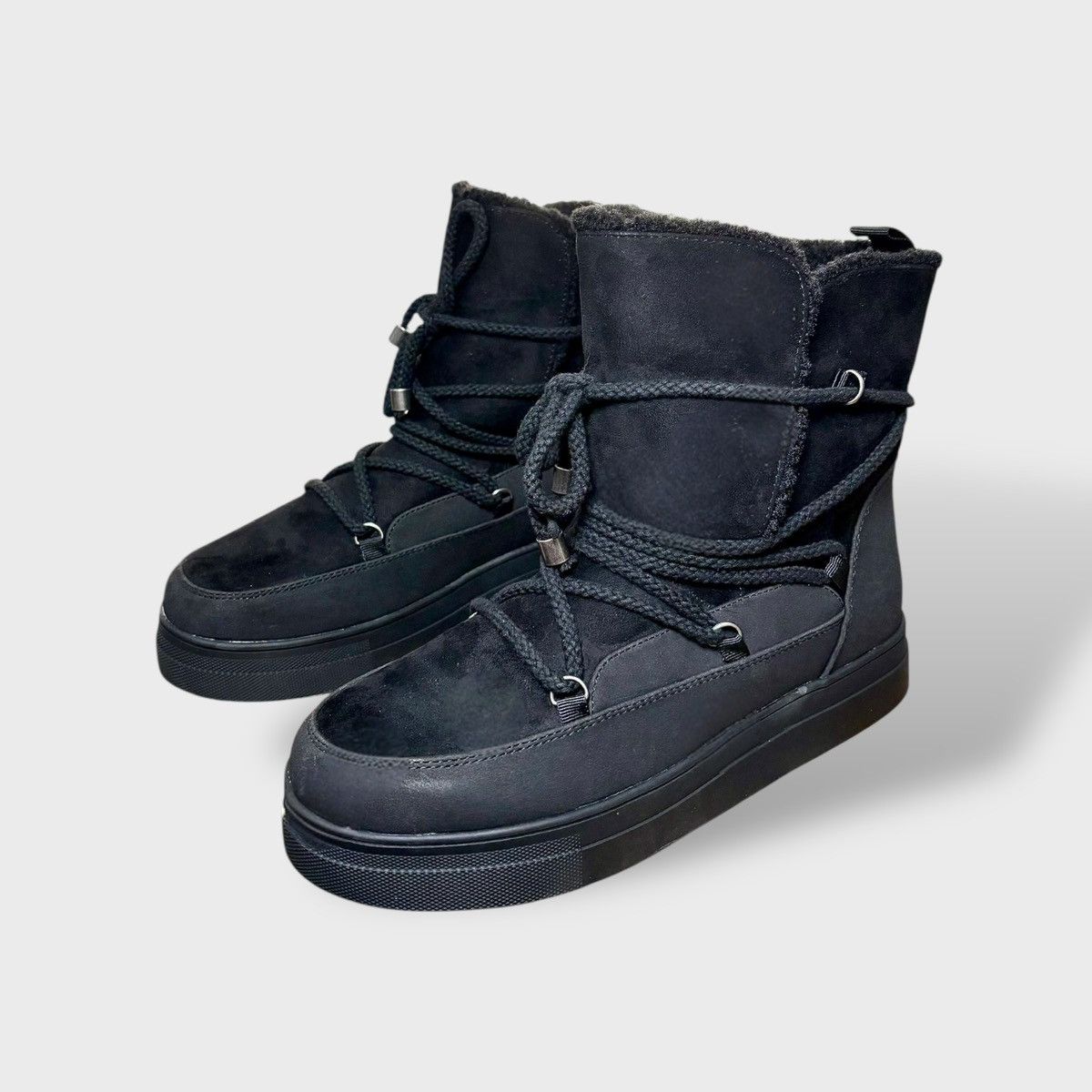 Other MIA Disa Black Faux Suede Women’s Lace Winter Boots Sz 8.5 Size US 8.5 / IT 38.5 - 2 Thumbnail