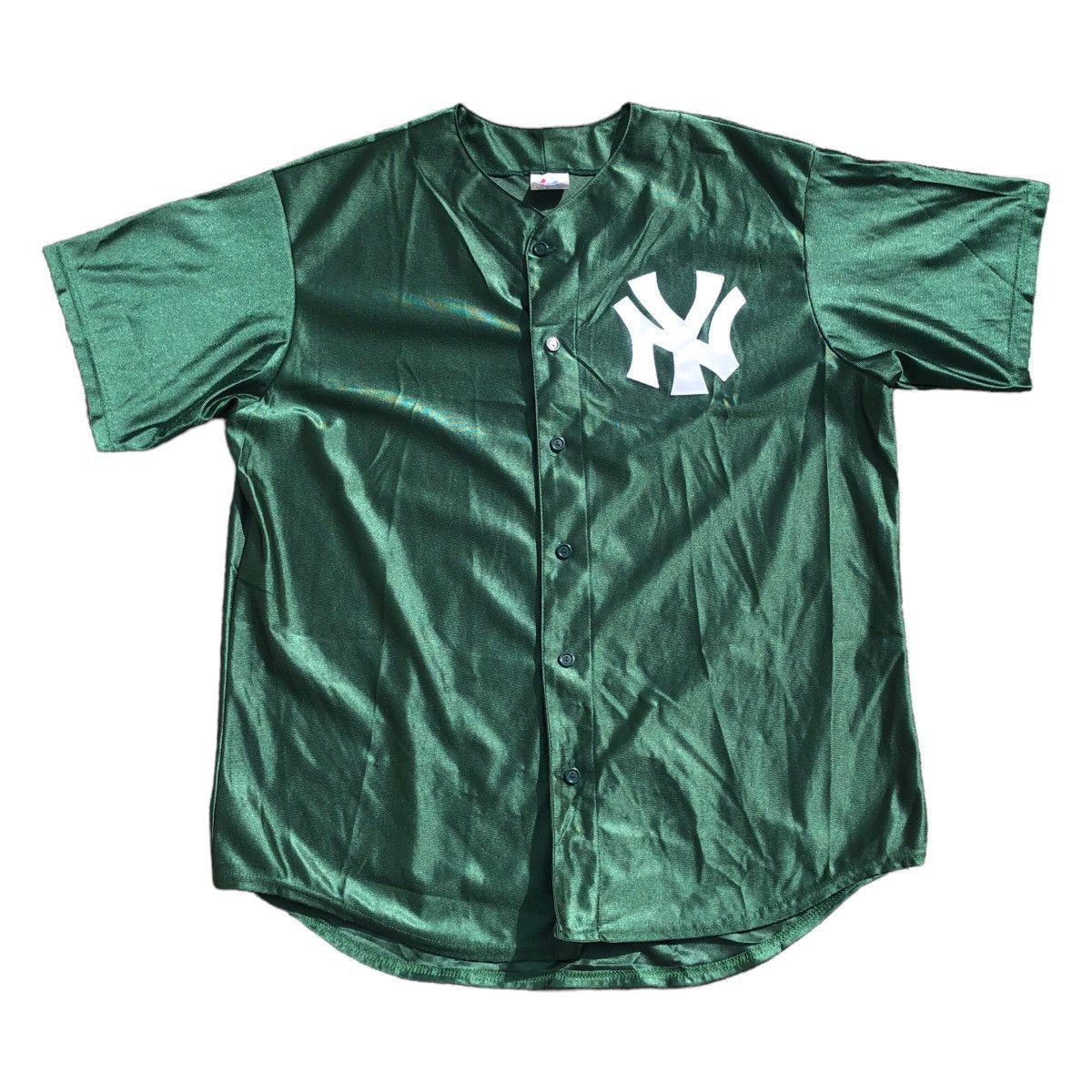 Vintage New York Yankees Jersey Green St Patricks Day Majestic Official MLB  XL