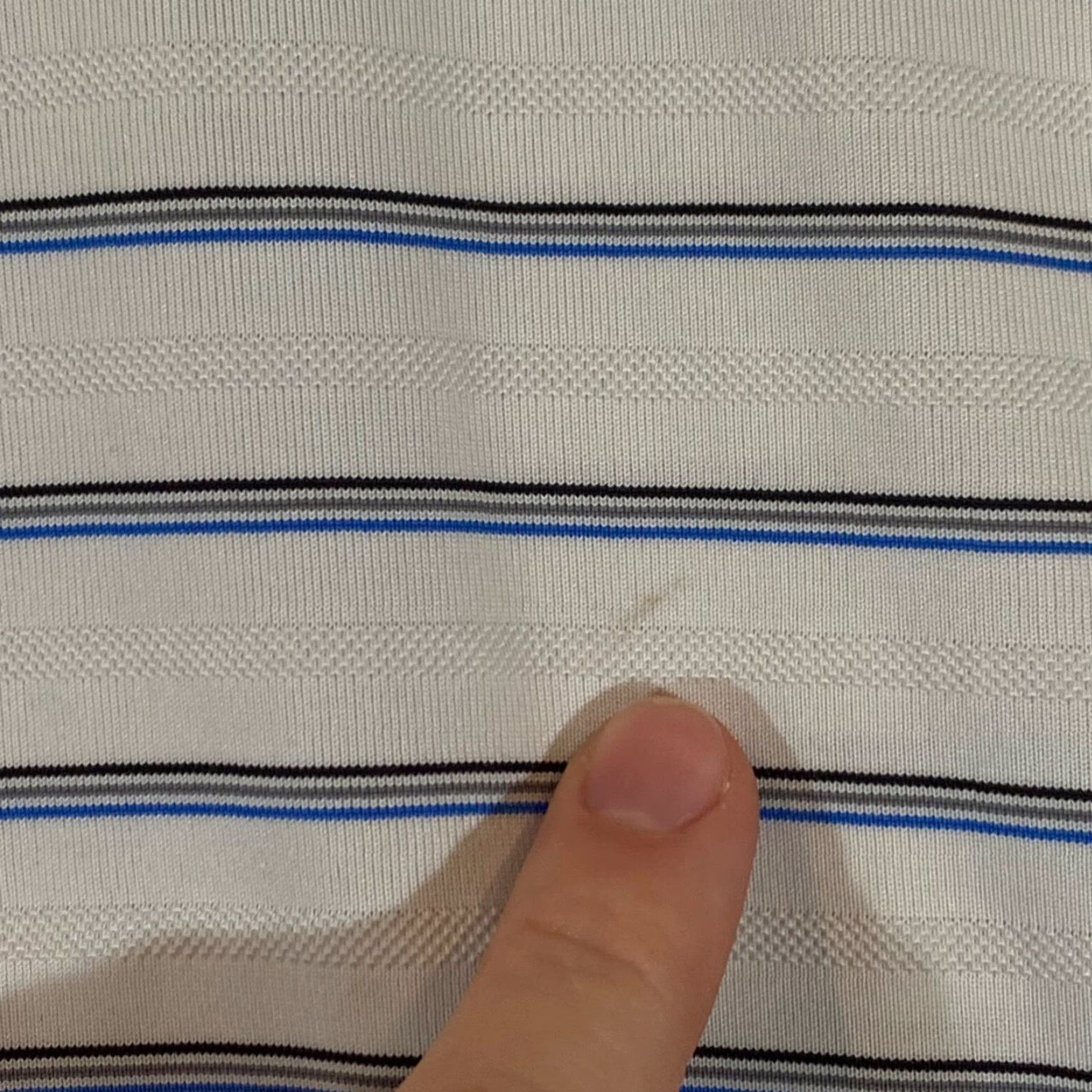 Adidas WINGED FOOT Polo Shirt Mens L White Blue Adidas Striped Performance Sport Golf Logo Shirt Size US L / EU 52-54 / 3 - 4 Thumbnail